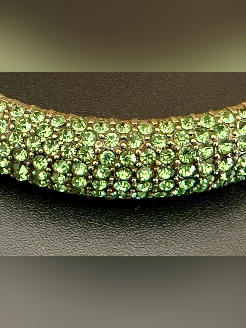 HEIDI DAUS “HUGS FROM HEIDI” BANGLE BRACELET WITH GREEN PAVE CRYSTALS